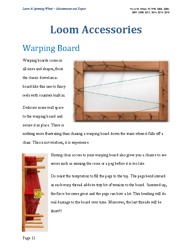 (image for) Caring for your Loom and Spinning Wheel - Click Image to Close